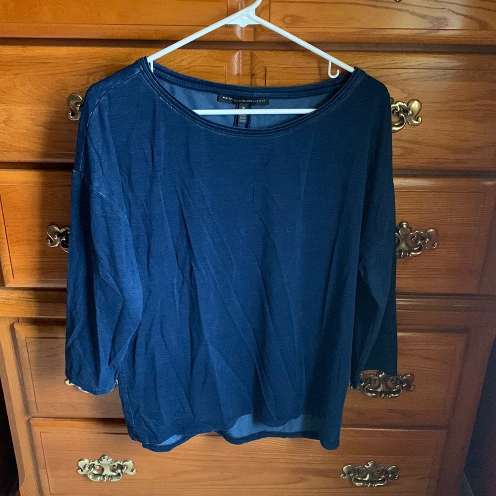 Womens M White House Black Market 3Q Drop Shoulder Tee.